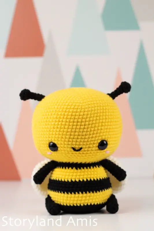 An amigurumi bee 